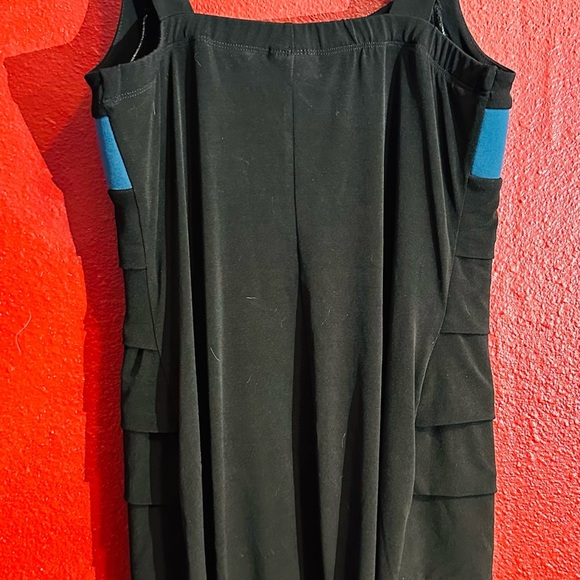 Enfocus Studio Black and Blue Strapless Ruched Cocktail Dress, size 10 - Picture 3 of 9